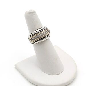 Effy sterling silver 18k genuine diamond unisex designer ring